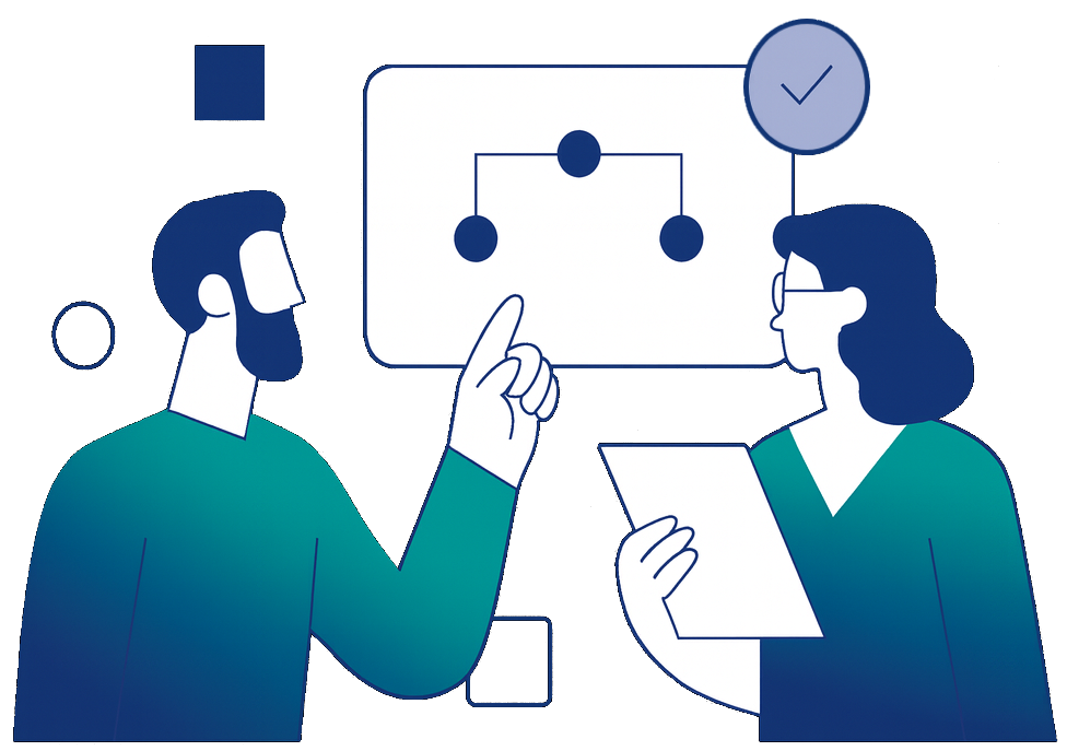 Illustration showing people collaborating